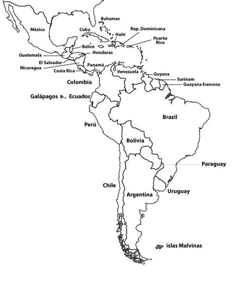 Mapa de América del Sur ???? Mapas de Sudamérica ⊛ Suramérica