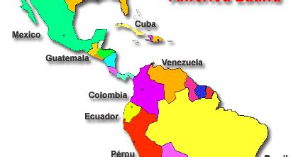 Mapa de América Latina con todos sus Paises