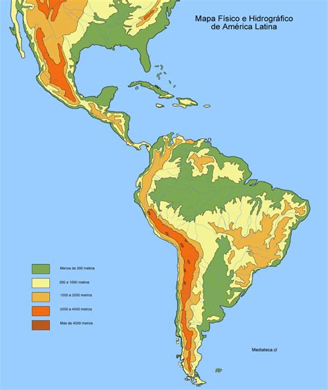 Mapa de América Latina   Mapa Físico, Geográfico, Político ...
