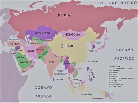 Mapa de Asia para imprimir | Mapamundi Político | Físico ...
