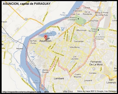 Mapa de ASUNCION, capital de PARAGUAY