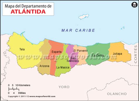 Mapa de Atlandida   Honduras