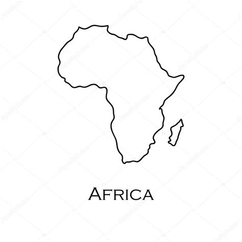 Mapa de blanco de África sobre un fondo blanco — Vector de ...