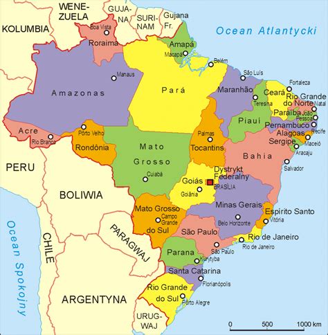 Mapa de Brasil   Turismo Brasil