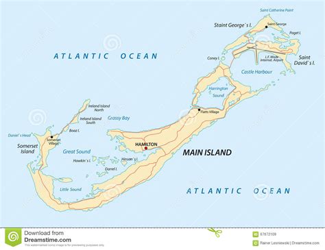 Mapa de camino de Bermudas stock de ilustración ...