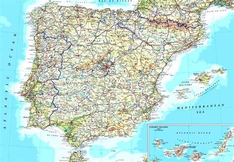 Mapa de Carreteras de España y Portugal   Tamaño completo