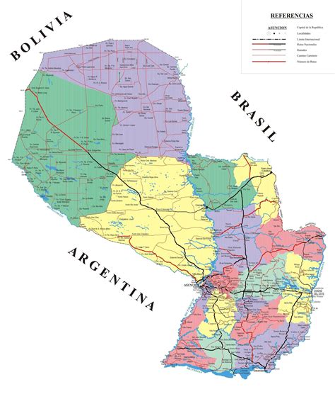 Mapa de carreteras en Paraguay   MapaCarreteras.org