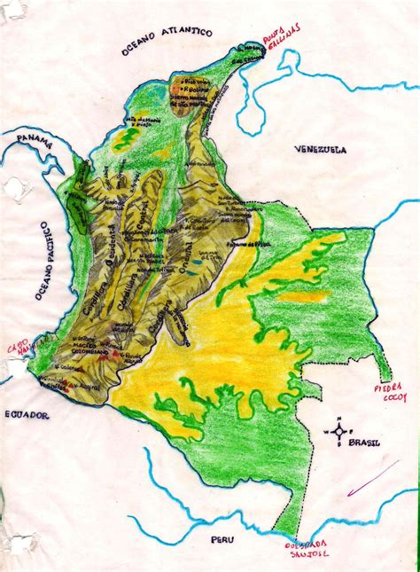 Mapa De Colombia Con El Relieve