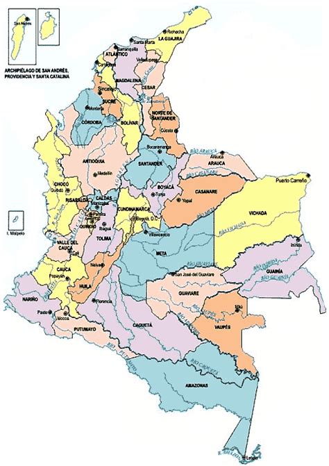 Mapa de colombia con sus ciudades   Imagui