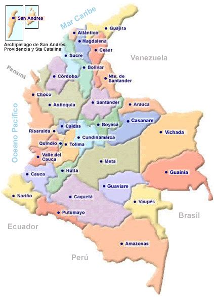 Mapa de Colombia   Latinoticias