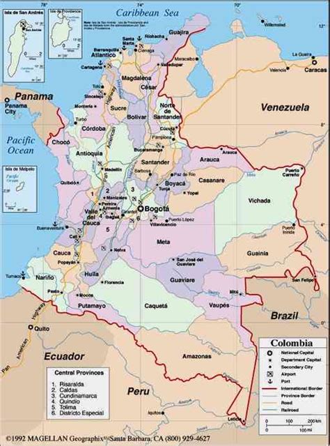 Mapa de Colombia, Mapa Politico, Departamentos, Ciudades ...