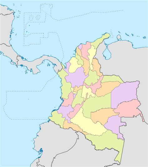 Mapa de Colombia: político, regiones, relieve, para ...