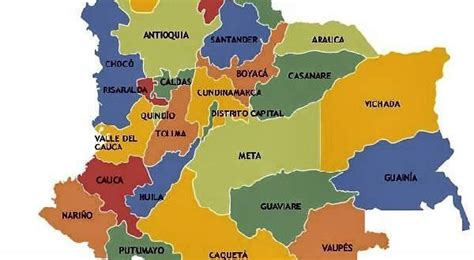 Mapa de Colombia por departamentos | Para Viajar, para ...