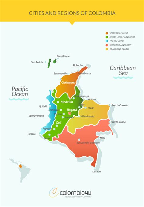 Mapa de Colombia: Regiones | Colombia4u