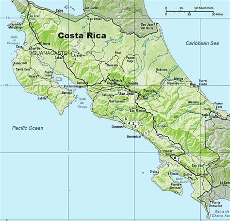 Mapa de Costa Rica   Mapa Físico, Geográfico, Político ...