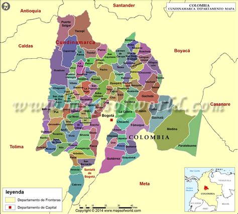 Mapa de Cundinamarca | Departamento de Cundinamarca Colombia