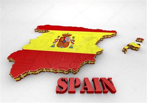 mapa de España con la bandera — Foto de stock © DolfinVik2 ...