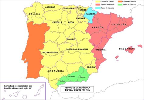 Mapa de España: España siglo XIV y XV