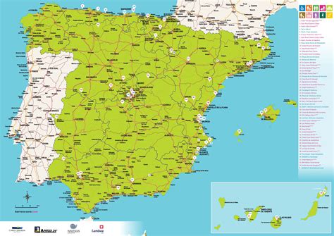 MAPA DE ESPAÑA. Selección de Establecimientos y lugares ...