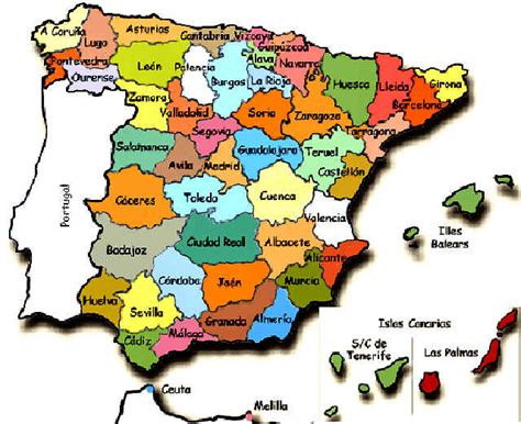 Mapa de España y sus ciudades