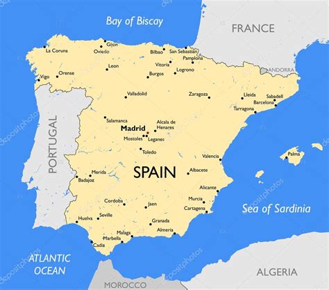 mapa de Espanha — Vetor de Stock © lynx_v #70186295