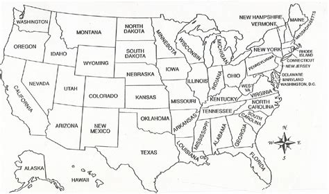 Mapa de Estados Unidos con Nombres, Capitales, Estados ...