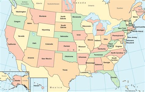 Mapa de Estados Unidos con sus estados   Mapa de Estados ...