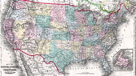 Mapa de Estados Unidos de 1870