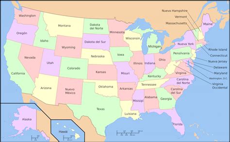 Mapa de Estados Unidos   TurismoEEUU