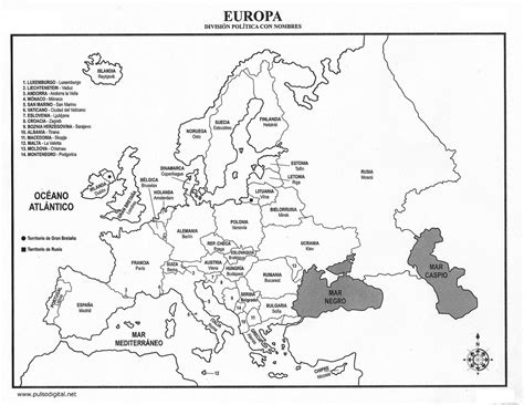 Mapa de Europa con Division Politica y con Nombres   Que ...