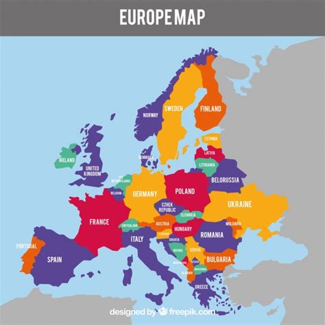 Mapa de europa con países de colores | Descargar Vectores ...