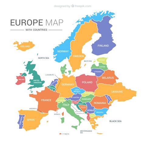 Mapa de europa con países | Descargar Vectores gratis