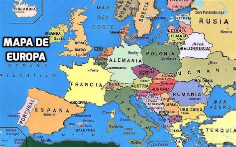 Mapa de Europa en Español con Países y Capitales