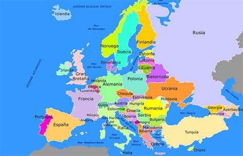 Mapa de Europa para niños   Mapa de Europa