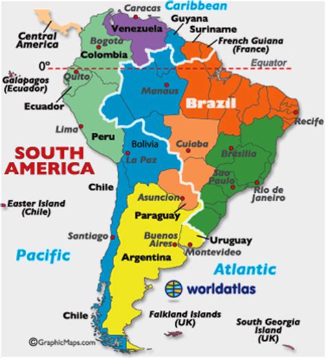 Mapa de fusos horários da América do Sul