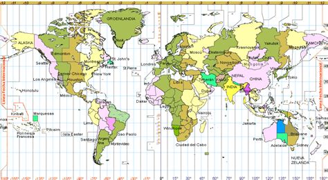 Mapa De Husos Horarios O Zonas Horarias En El Mundo | Car ...