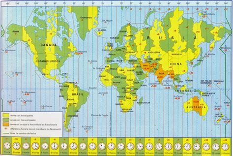 Mapa De Husos Horarios O Zonas Horarias En El Mundo | Car ...