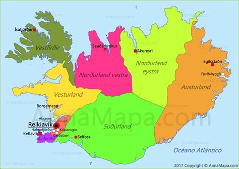 Mapa de Islandia   AnnaMapa.com