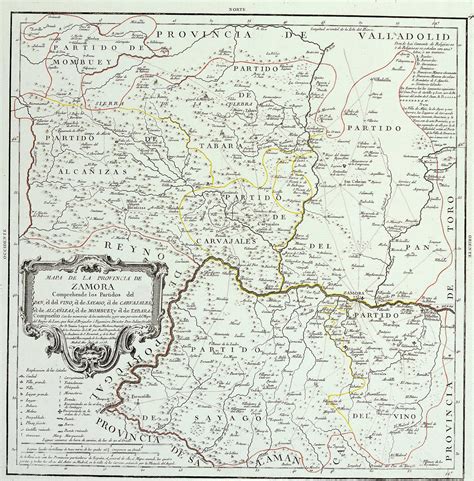 Mapa de la Provincia de Zamora 1773   Tamaño completo