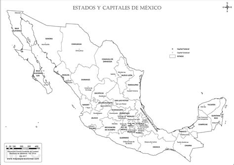 Mapa de la República Mexicana con nombres | Información ...