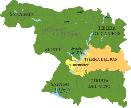 Mapa de la Tierra del Pan en España
