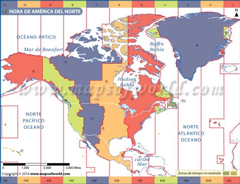Mapa de la Zona Horaria Mundial   Zonas horarias de todos ...