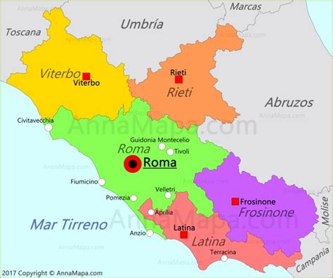 Mapa de Lacio | Italia   AnnaMapa.com