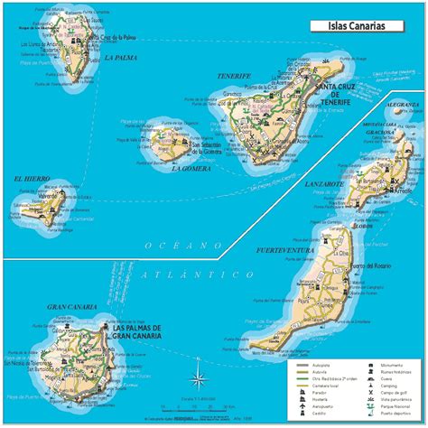 Mapa de las Islas Canarias Región