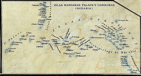 Mapa de las islas Filipinas islas Marianas y Carolinas ...