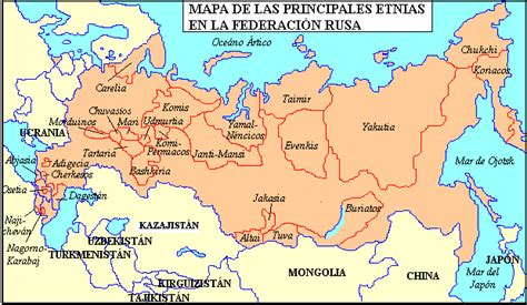 Mapa de las principales etnias en la Federación rusa ...