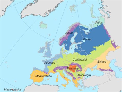 Mapa de las Regiones Biogeográficas de Europa | Un ...