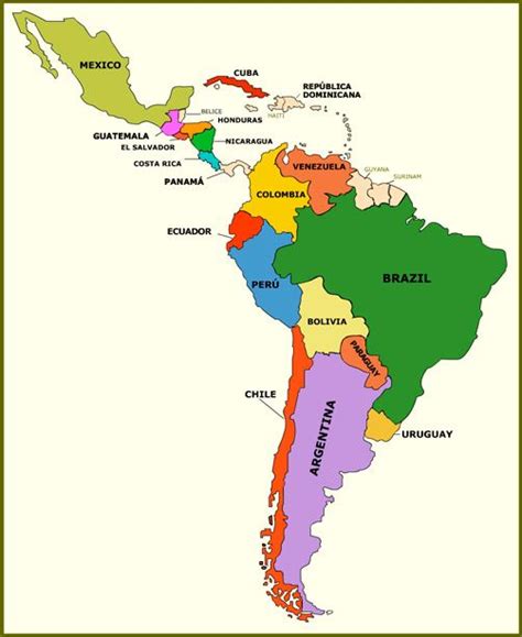 Mapa de Latino America | El Boom Literario de ...