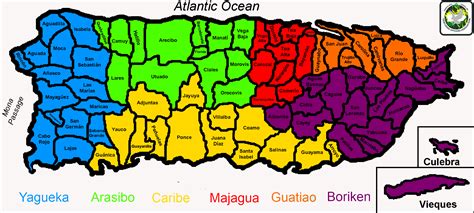 Mapa de los 78 pueblos de puerto rico