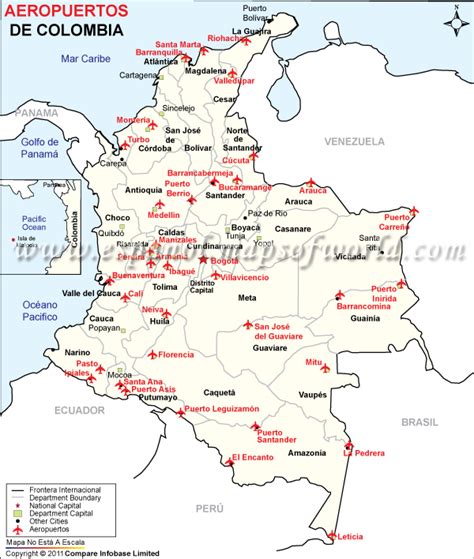 Mapa de los aeropuertos en Colombia   Respuestas